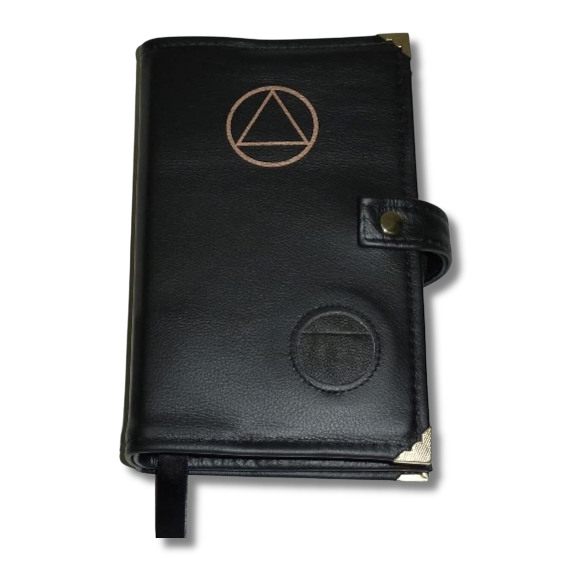 Premium Black Leather AA Big Book Cover with AA Symbol and a Medallion