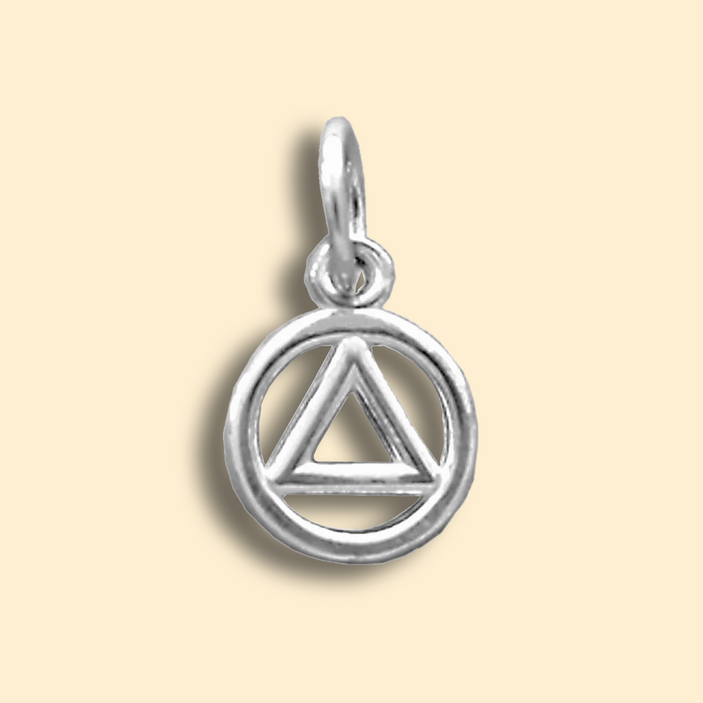 Handcrafted Sterling Silver Small AA Circle Triangle Charm