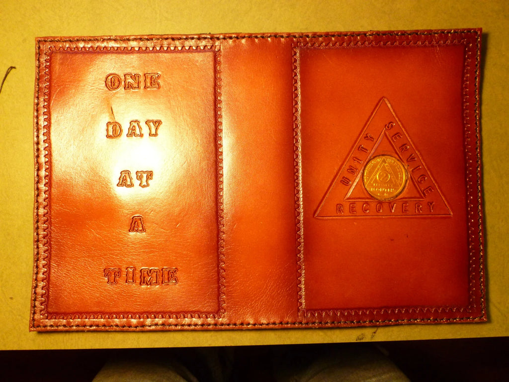 Premium Leather Handmade A.A. Big Book Cover - Hard Cover Edition